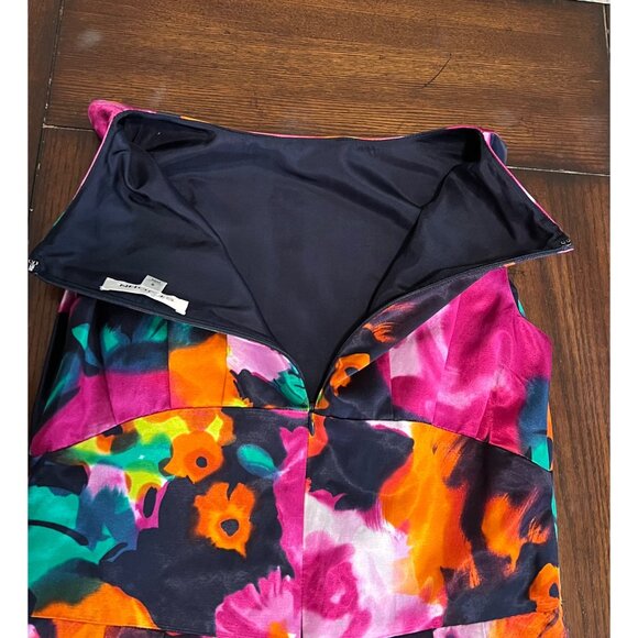 St. John Floral Dress Watercolor Sleeveless Pencil Sheath Lined Silk Pockets 6 - Picture 13 of 13